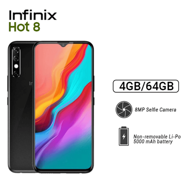 Termurah Infinix Hot 8 Ram 4 64gb Garansi Resmi 1 Tahun Bonus Paket Komplit